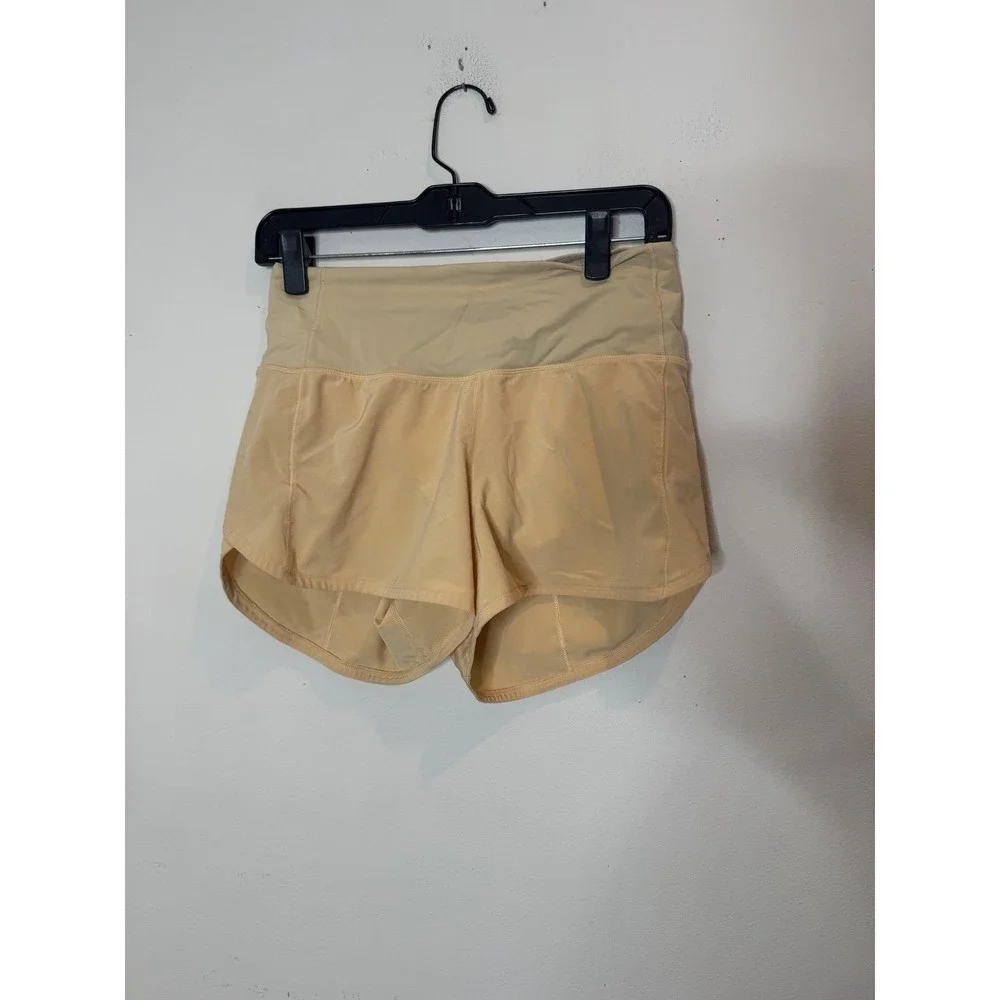 Lululemon Shorts Womens 4 Beige High Rise Lined 2.5